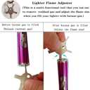 Torch Butane Lighters,Lighter Refillable Butane Fuel Soft Flame Adjustable Pen Torch Windproof Lighters, 2 Pack Purple(Gas Not Included)