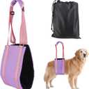 AIITLE Large Dog Sling Harness - Breathable Adjustable Reflective Support for Hind Legs, Assist Stairs/Car/Furniture Access, Rehab for Disabled & Injured Dogs (L, Purple)