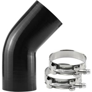 Ucreative 45 Degree Elbow ID: 4" (102mm) 4-Ply 5mm Thickness High Performance Silicone Hose Coupler with T-Bolt Clamp