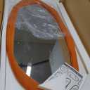 Irregular Asymmetrical Wall Mirror, 48" x 24" Flannel Wrapped Wooden Frame Frame Mirror for Living Room Bathroom Entryway, Hanging or Leaning Against Wall(Orange)