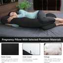 MOON PARK Pregnancy Pillows for Sleeping - U Shaped Full Body Maternity Pillow with Removable Cover - Support for Back, Legs, Belly, Hips - 57 Inch Pregnancy Pillow for Women - Black