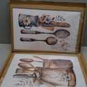 Doqueodas 2Pcs Vintage Country Kitchen Canvas Wall Art Wood Frame 16x24 in