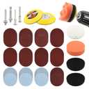 131pcs 3inch Sanding Disc Drill Polishing Kit, Sanding Attachment for Drill Grinder Rotary Tools, Dry Wet Headlight Restoration Kit for Car Polishing, Glass Finishing, Scum Removal