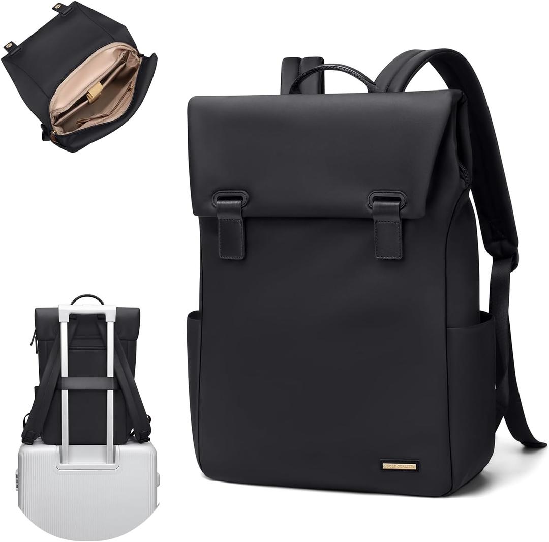 Women Laptop Backpack Computer Backpacks Carry On Waterproof backpack Fits 14Inch Notebook Travel Commute College (Black)