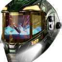 ANDELI Smart Auto-Adjust Welding Helmet with 2 LEDs, 3-Sided Auto Darkening, 4.6"×3.2" + 1.3"×2.5"