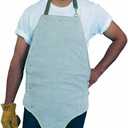 CL118 3.5-Ounce Split Leather Kick Back Apron, Pearl Grey