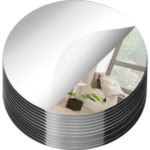 19 Pcs Mirror Centerpieces for Tables, Acrylic Round Small Mirror Trays Decoration Candle Plate Mirrors for Wedding Table Centerpiece Baby Shower Christmas Party Decor and Crafts (12inch/30cm)