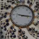 Large Wall Clock Handmade Crystals Decorative Gold Metal Framed