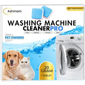 Washing Machine Cleaner Tablets, 24 Pack 1 Year Supply Deep Clean Washer Cleaner for Front Load & Top Load HE Machines, Removes Odor & Residue, Lavender Fresh Scent, Septic Safe
