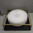 CALDION LED Ceiling Light, 12 24W Square Flush Mount Ceiling Light Fixture, Dimmable 3000K,Matte Black Finish Gold Metal Frame with Frosted Glass, 6870FM-GD+BK