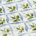 MIULEE Pack of 2 Decorative Outdoor Waterproof Throw Pillow Covers Flower Print Chic Boho Accent Pillow Covers for Square Garden Patio Cushion 12x20 Inch, Yellow-Blue