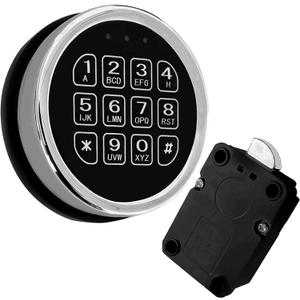Gun Safe Lock Replacement, Electronic Chrome keypad with 14 Ribbon Cable Access Gun Lock, Safe Accessories Lock Part Complete Set