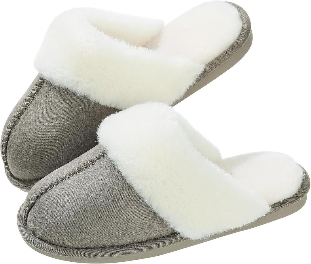 Parlovable Women's Memory Foam House Slippers, Non-Slip Indoor/Outdoor | Cloud-Like Comfort for Hard Floors, Ultra-Soft Faux Fur Machine Washable House Shoes for Winter