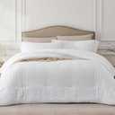 Quataly White Oversized Queen Comforter Set 3 Pieces Seersucker Lightweight Bedding Comforter Sets (1 Soft Fluffy Comforter & 2 Pillowcases) All Seasons Cozy Modern Bed Sets for Women Men, White