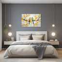 ZXHYWYM Love Birds Canvas Wall Art Two Couple Birds on Branch Yellow Flower Tree Painting Prints Romantic Pictures Home Decor for Bedroom Framed(1, (24.00" x 36.00")), 24L" x 36W"