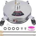 Biswing 14" Pressure Washer Surface Cleaner with 4 Wheels, Stainless Steel Power Washer Accessory for Driveways Sidewalks Patios Cleaning, 1/4" Quick Connector, 2 Extension Wand Attachments, 4000 PSI