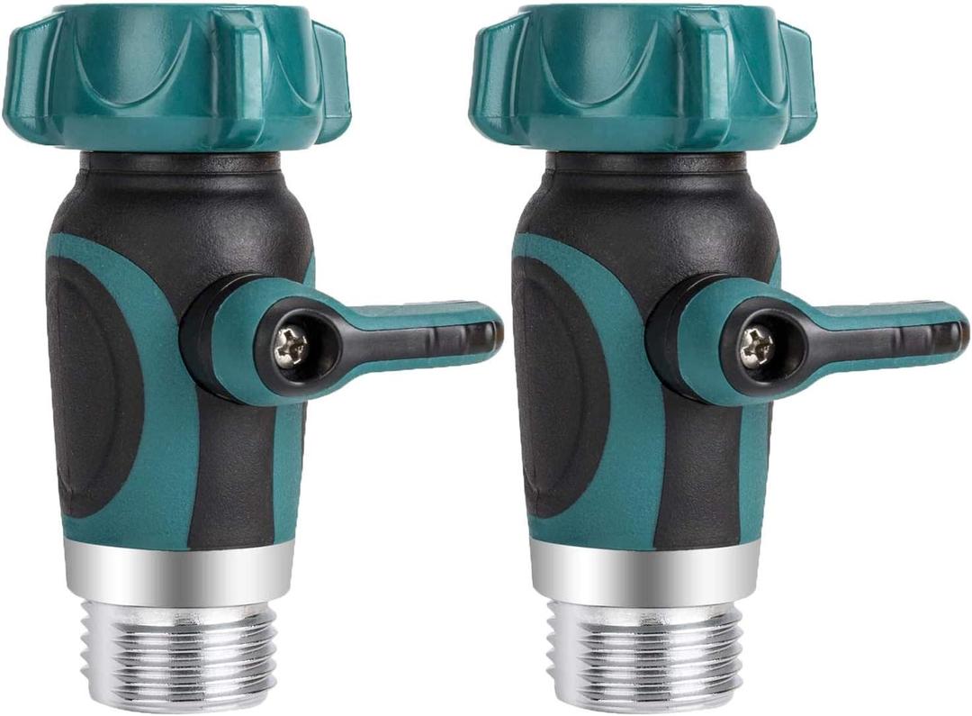 Garden Hose Shut Off Valve, Family Safe Adapter,1-Way Restricted-Flow Water Shut-Off Set of 2