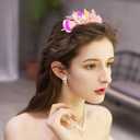 4 x AOPRIE Tiara and Crown for Women Girls Mermaid Headband for Women Girls Princess Halloween Party Event Supllies Favors Pink, 1 Pack