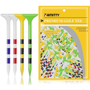 Golf Tees Plastic, Unbreakable Golf Tee 3 1/4" with Big Cup & 8 Prongs, Reduces Friction & Side Spin, Multiple Colors Long Bulk, American USA Flag, Pack of 50/80