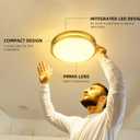 hykolity 10 inch Flush Mount LED Ceiling Light Fixture, 17W 1100lm, 2700K/3000K/3500K/4000K/5000K Adjustable Ceiling Lights, Gold Saturn Dimmable Lighting for Hallway Bathroom or Kitchen