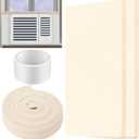 Pangda 2 Pcs 17 x 9 x 7/8 Inch Window Air Conditioner Insulated Foam Panels Insulation Winter Ac Side Surround Panels Kit with Top Seal Strip for Summer and Winter Indoor (Beige)