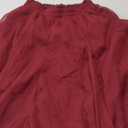 Kingfancy Women's Winter Skirts 2 Layered Tulle Tiered Long Skirts Elastic Waist A-Line Midi Skirts (Medium, Burgundy)