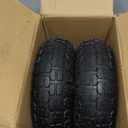 4.10/3.50-4 Pneumatic Tire, 10" Tire and Wheel, 2 Pack, with 2.2" Offset Hub, 5/8" Axle Bore Hole, Sealed Bearings, for Hand Truck Trolley Dolly Cart