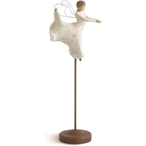 Willow Tree Dance of Life Angel, Dancing Twirling The Magical Miracle of Life, Elevated Angel Carved with Symbols of Nature & Renewal, Sculpted Hand-Painted Figure for Classic Nativity Collection