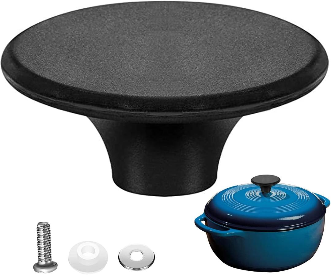 Dutch Oven Knob Replacement Pot Lid Handle Compatible with Le Creuset, Aldi, Lodge and Other Enameled Dutch Oven, Black(1 Set)