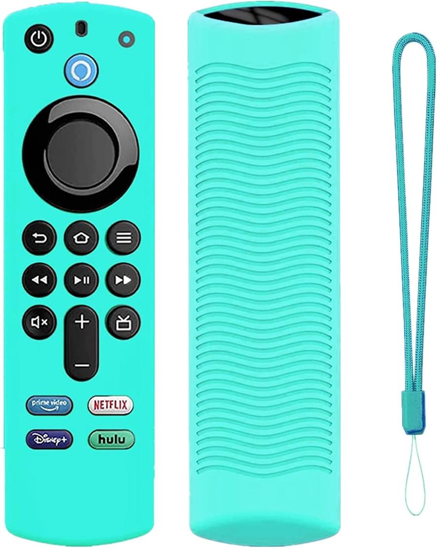 FireTVstick Remote Cover Compatible with Fire tvstick 4K,Silicone Protective Case for FiretvStick 4K Max 2021 TV Stick Remote Cover 3rd Gen with Lanyards 