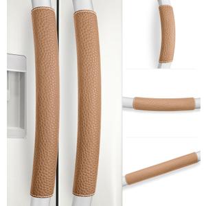 Refrigerator Door Handle Covers, Set of 5, Adjustable Appliance Handle Covers, Keep Your Kitchen Clean, Microwave Oven Stove Dishwasher Handle Protector, Non Slip Fridge Handle Cover (Coffee)