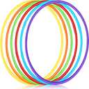 Sratte 6 Pcs Exercise Hoop Detachable Adjustable Plastic Hoops Snap Together Toy Ring Color Playground Toys for Girls and Boys Party Games, Sports, Exercise, Dog Training(28 Inch,Stylish Colors)