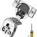 Ravinte 10 Pack 5 Pair 1-1/2 inch Overlay Soft Close Hidden Door Hinge for Kitchen Cabinet Stainless Steel Adjustable Satin Nickel Hardware