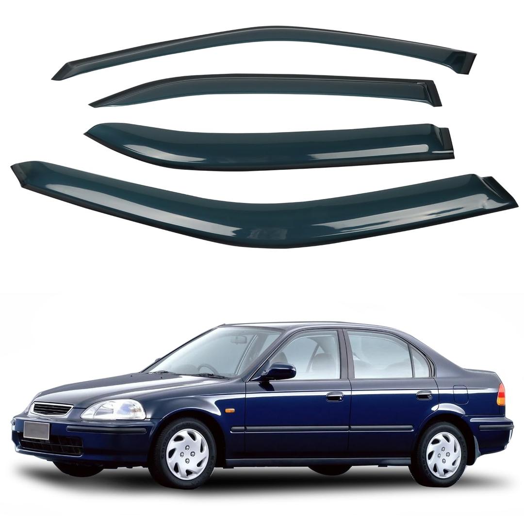 4 PCS Window Visors Deflectors Fit for 2019-2025 Chevrolet Silverado/GMC Sierra 1500 Crew Cab, Rain Guards for 2020-2025 Silverado/Sierra 2500 HD & 3500 HD, 2022 Limited Model, Outside Mount