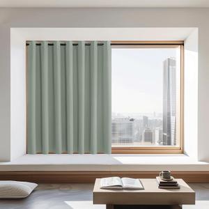 NICETOWN Blackout Curtains 72 inches Long, Grommet Privacy Window Treatment Thermal Insulated Room Darkening Sliding Glass Door Drape for Bedroom Living Room, 1 Panel, W100 x L72, Sage Green