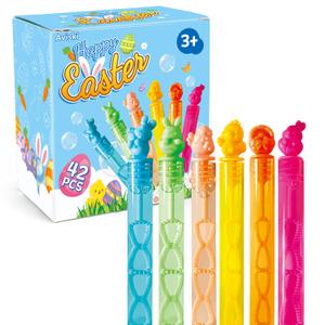 42Pcs Easter Day Bubble Wands, Mini Bubble Wands for Party Favors, Easter Colorful Gift Toys for Girls Boys Kids Toddler Adults, Party Bag Stuffers Goodie Bag Filler, Classroom Prizes