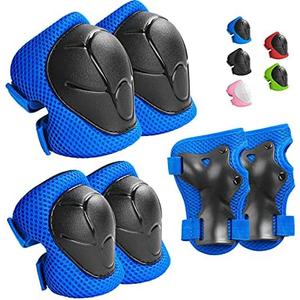 Wemfg Kids Protective Gear Set Knee Pads for Kids 3-8 Years Toddler Knee and Elbow Pads with Wrist Guards 3 in 1 for Skating Cycling Bike Rollerblading Scooter