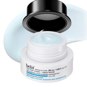 belif Aqua Bomb – Daily Niacinamide Hydrating Moisturizer, Lightweight Plumping Facial Cream with Hyaluronic Acid & Squalane, Cooling Effect, Anti-Aging, Korean Skincare, 1.68 fl oz (50ml)