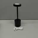 Simple Designs LD1083-BLK 12.75" Mushroom Magic Disc Dimming & Rechargeable Cordless 4-Way Touch Sensor Stick Desk Lamp, Black