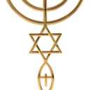 BRTAGG Gold Plated Messianic Menorah Israel 7 Branch Jewish Candle Holder Holy Land Israel Gifts Messiah Candlestick Decorations Decor