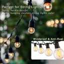30 Pcs Outdoor Hooks for String Lights,Screw Hooks for Hanging Plants,Ceiling Hooks with Safety Buckle,Square Hanger for Wind Chimes,Bird Feeder,Lanterns,Christmas Decorations (Black)