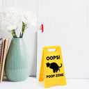 Humorous Pet Accident Warning Desk Sign Yellow Warning Style Table Decor Funny Gift for Coworkers Friends Home Office Tabletop Cubicle Phone Holder Mirror Stand
