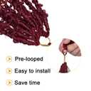 ZRQ 6 Packs Butterfly Locs 30 Inch Burgundy Distressed Locs Crochet Hair Pre-looped Soft Locs Crochet Braids Long Goddess Locs Synthetic Hair Extensions For Women BUG#