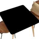 Black Waterproof Stretch Tablecloth for Square Table 42"x42", Wipeable Table Covers for Indoor Outdoor Events Holidays Decor