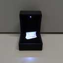 Eveynsh Luxury LED Lighted Engagement Ring Box - Elegant Matte Black Ring Case for Wedding Rings, Perfect for Proposal, Anniversary, Ceremony, and Gift Giving, New Version
