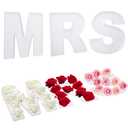 3pcs The Letters Wooden Charcuterie Board, 12 Inch Larger Halloween Food Trays, Fillable The Letters Shaped Serving Platter for Snack Candy Cookie Dessert, Perfect for Halloween Party Decoration (White)