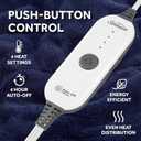 Sunbeam Electric Throw Royal Luxe Microplush Heated Blanket, 4 Heat Settings, 4-Hour Auto Shut-Off, Fast Heating, Warm and Cozy, Admiral Blue Color, 50" x 60"