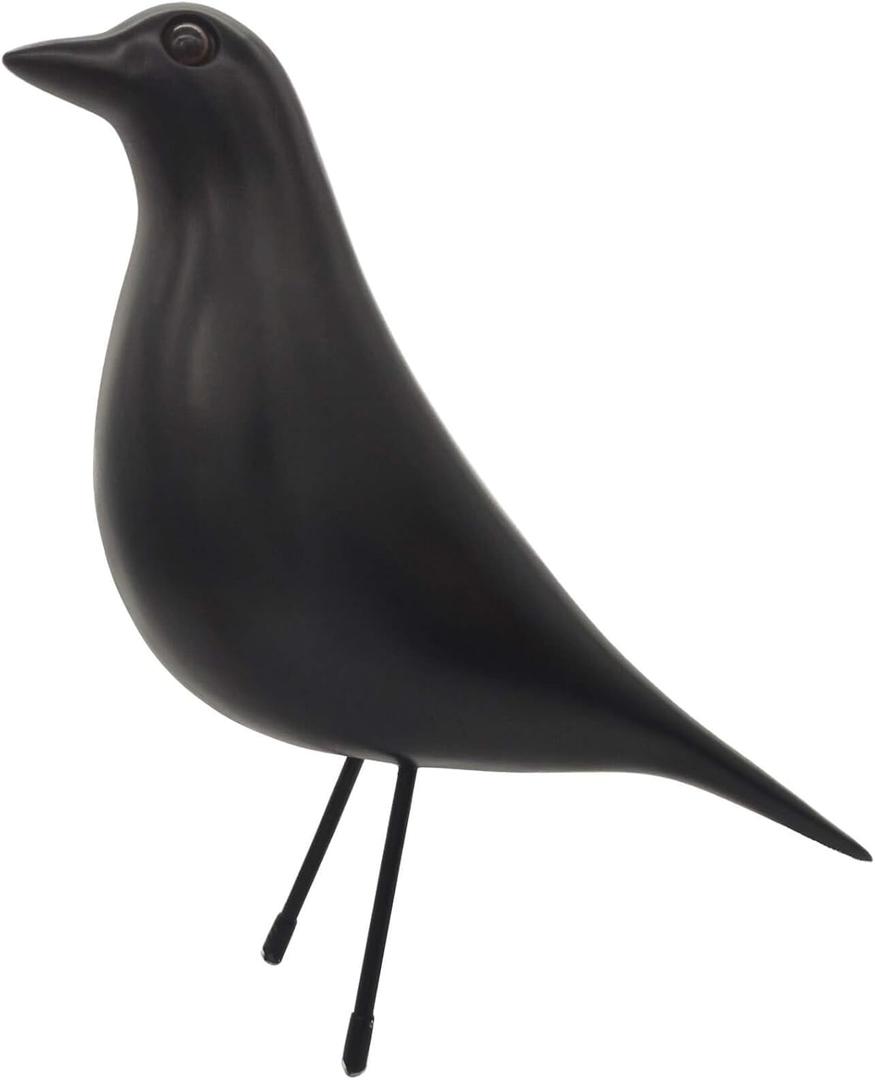 Mid-Century Home Decor House Bird - Office Decor Desk Dove Ornament Arts Gift (Black)