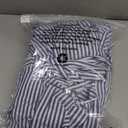 utcoco Womens Casual Short Sleeve Button Down Tie Waist Ruffled Striped Maxi Shirt Dress