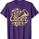 Cheer Aunt Biggest Fan Cheerleader T-Shirt M